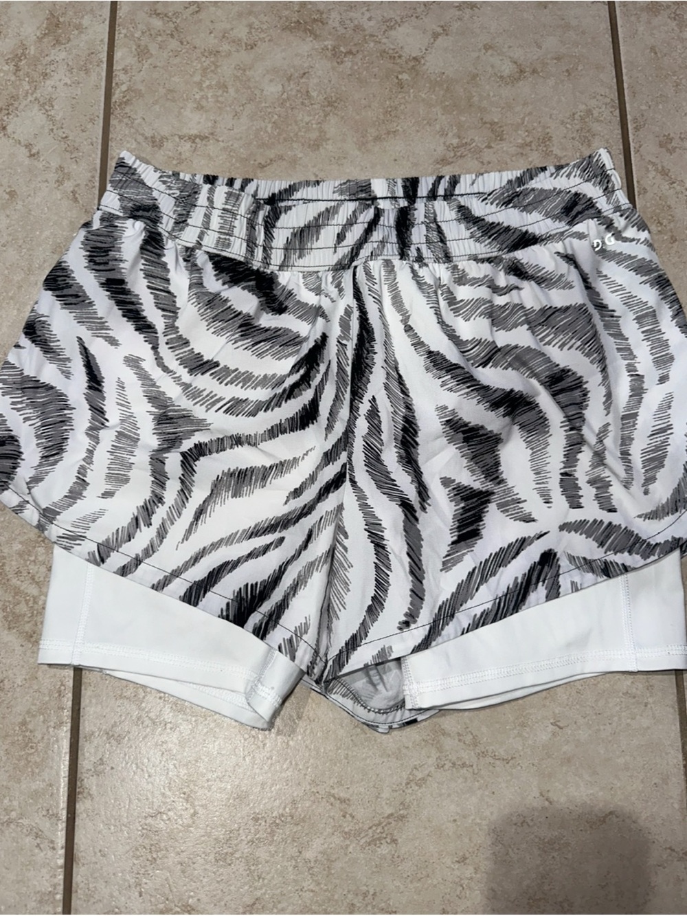 DSG Zebra Print 2-in-1 Athletic Running Shorts Women’s Medium